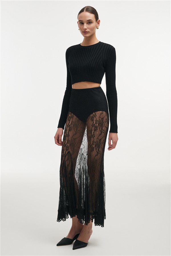NR VEIL MAXI SKIRT BLACK